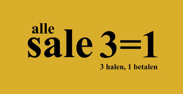 Alle sale 3 halen = 1 betalen